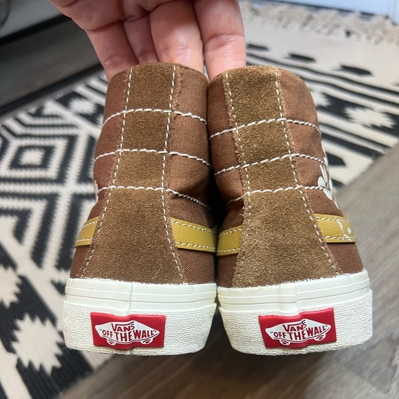 Vans Sk8 Hi 38 Deco Painted Floral Brown Sneakers Men’s 6.5 Women’s 8 - Picture 4 of 9